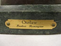 Frederic Remington Sculpture "Outlaw" on Marble Base
