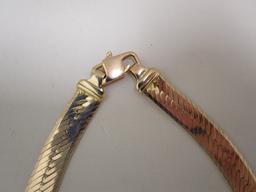 14k Gold 19" Herringbone Necklace