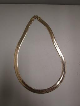 14k Gold 19" Herringbone Necklace