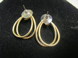 14k Gold Double Hoop Earrings