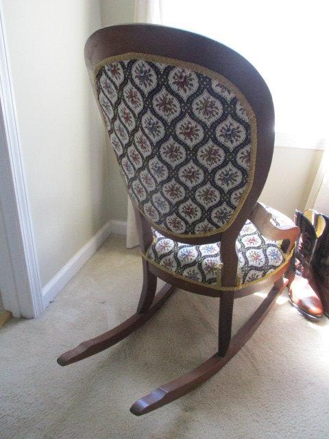 Upholstered Vintage Style Rocking Chair