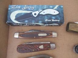 Ten Pocket Knives - Barlow, Old Timer, Hand Made Japan, Imperial, etc.