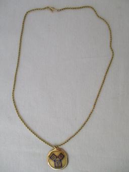 14K 20" Rope Chain with 10K Clifton Lodge Pendant