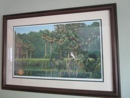 Framed and Matted "Sea Island Lagoon" Print by Jim Booth, Signed and Numbered 20/95