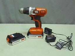 Black & Decker 20volt Drill w/Two 20volt Lithium Batteries & Charger