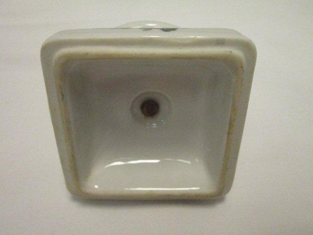 Porcelain & Brass Lighter & Porcelain Wall Pocket