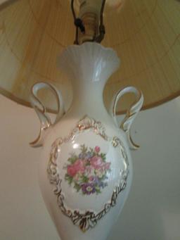 Vintage Ceramic Lamp on Metal Base