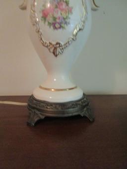 Vintage Ceramic Lamp on Metal Base