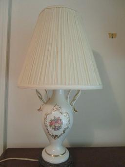Vintage Ceramic Lamp on Metal Base