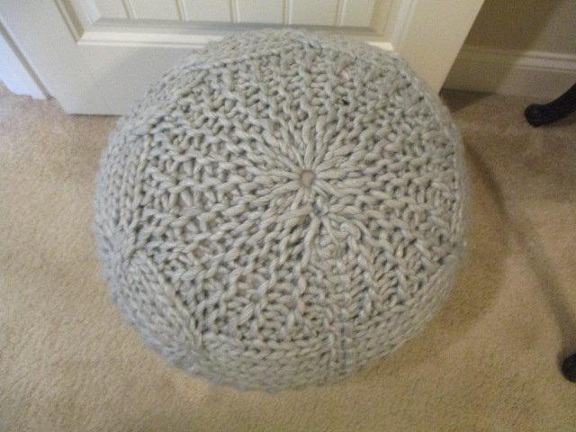 Large Knit Ball Ottoman