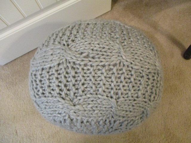 Large Knit Ball Ottoman