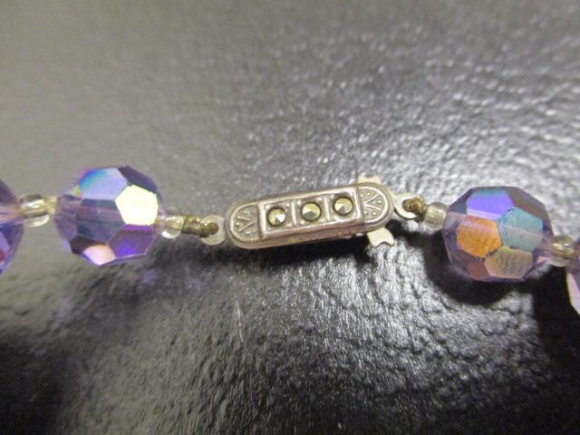 Purple Crystal Necklace w/ Sterling Silver Clasp