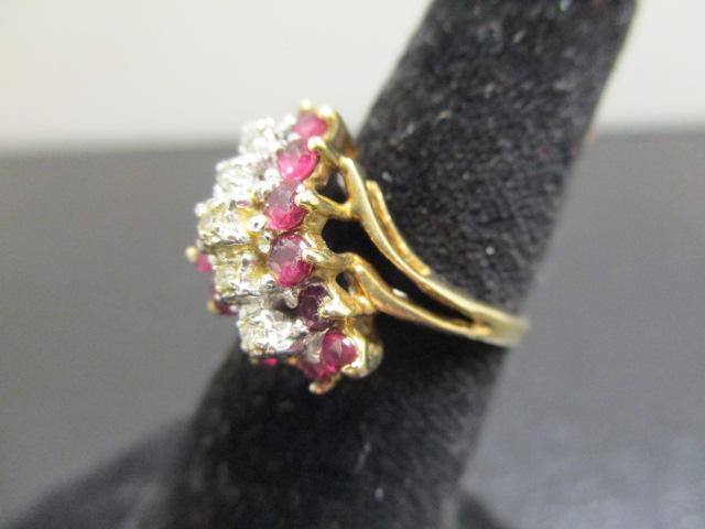 10k Gold Garnet & Diamond Ring