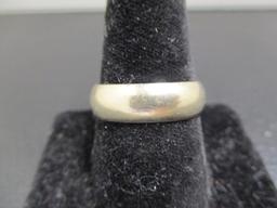 14k White Gold Man's Band Ring