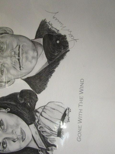 Gone with the Wind Scarlett & Rhett Pencil Portait Print by George Murray