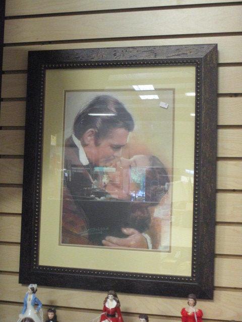 2 Gone with the Wind Scarlett & Rhett Framed Matted Prints