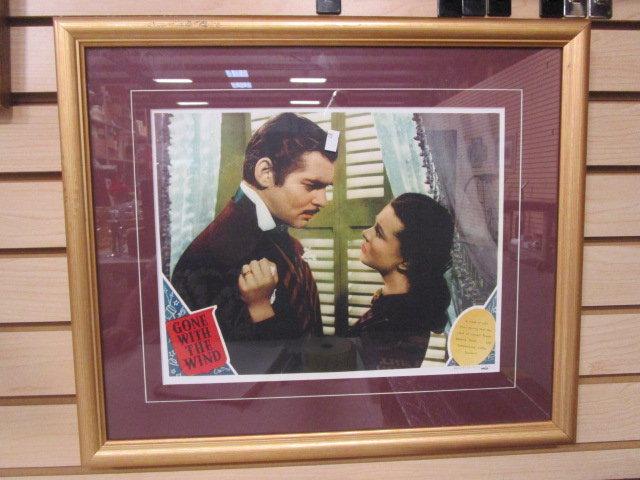 2 Gone with the Wind Scarlett & Rhett Framed Matted Prints