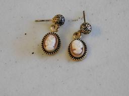 120/12Kt Gold Cameo Pierced Earrings