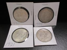 4 Morgan Silver Dollars