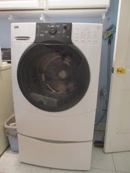 Kenmore Elite Front Loading Washer on Drawer Pedestal