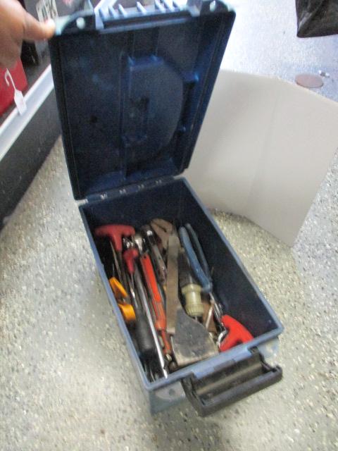 Plastic Tool Box and Contents