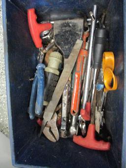 Plastic Tool Box and Contents