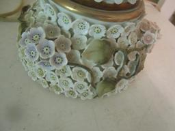 Pair of Porcelain Flower Lamps