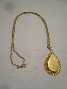 14k Gold Necklace with 14k Pill Box Pendant
