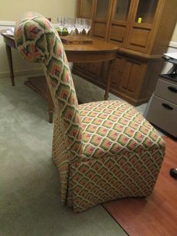 Five Patterned Fabric Dining Chairs