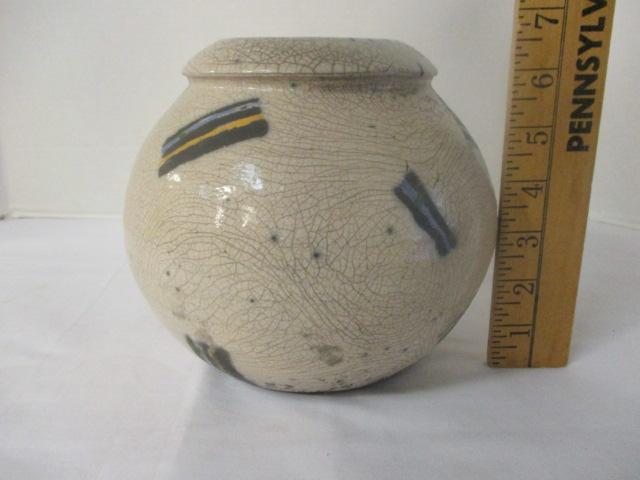 Signed Hand Thrown Pottery Vase