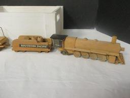 Wood Train in Wood Box