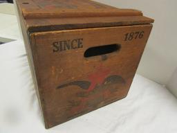 Budweiser Anheuser-Busch Wood Crate with Hinged Lid