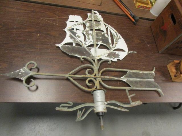 Unique Metal Schooner Weathervane