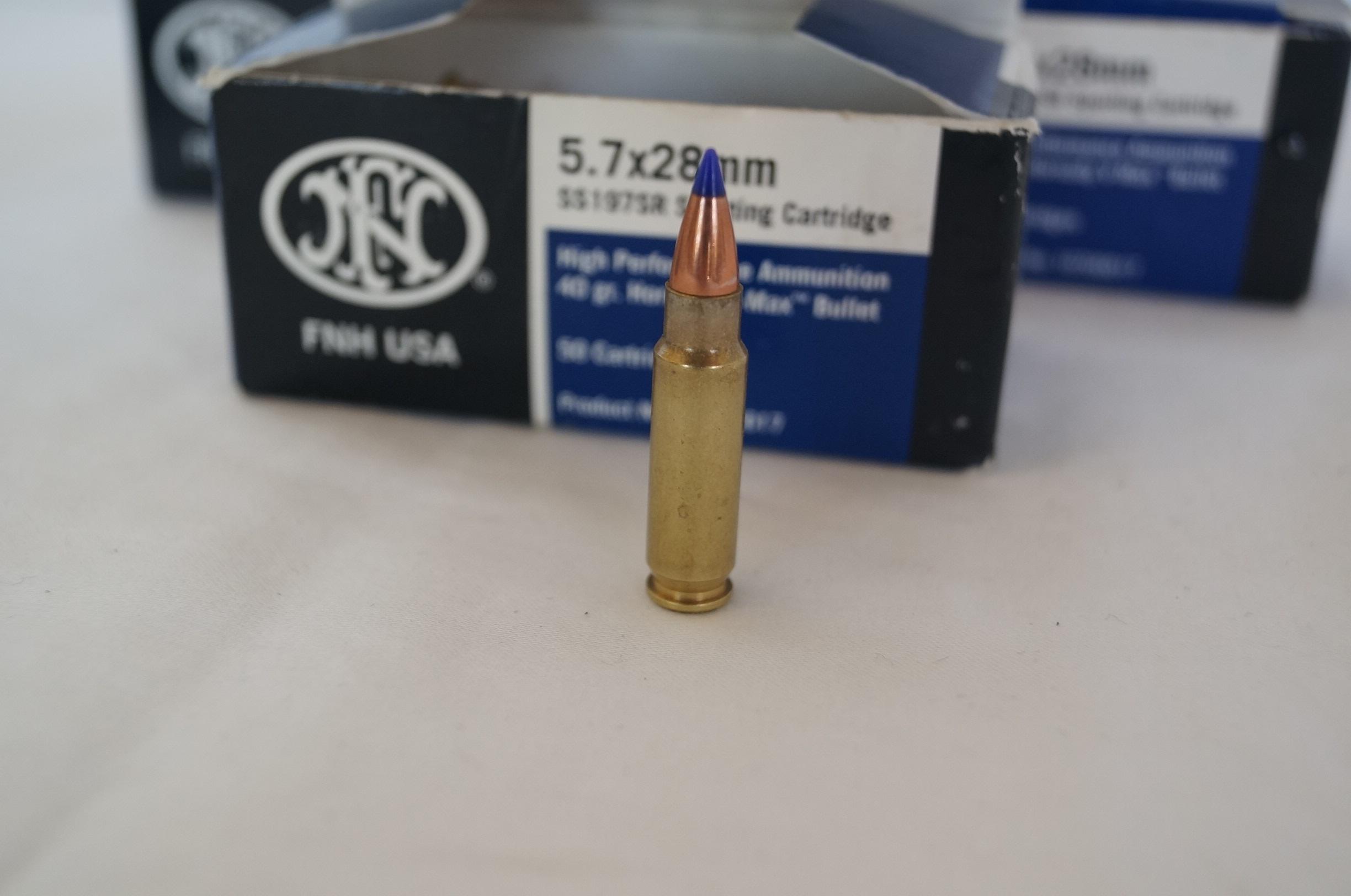 184 Rounds FN 5.7x28mm 40gr. Hornady V-Max Bullets