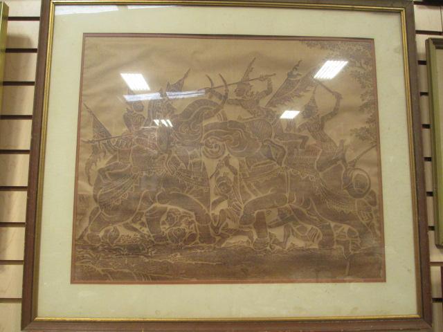 Framed Temple Rubbing possibly from Tibet