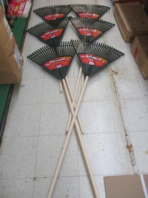 Six Ames True Temper Greensweeper 24" Widesweep Rakes