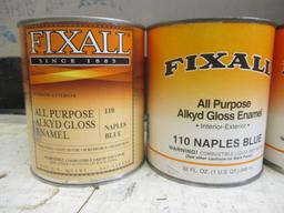 Five Quarts Fix All Alkyd Gloss Enamel - Light Yellow and Naples Blue