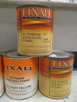 Five Quarts Fix All Alkyd Gloss Enamel - Light Yellow and Naples Blue