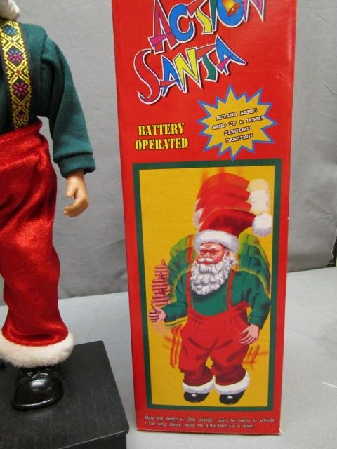 2 Vtg Animated Santa's - Needs Batteries