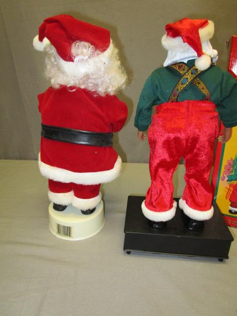 2 Vtg Animated Santa's - Needs Batteries