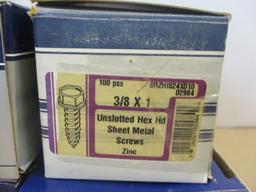 Two Boxes of Midwest Fastener 5/16 x 6 Zinc Hex Lag Screws, 3/8 x 1 Zinc Unslotted