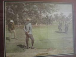 Two Framed/Matted Golf Themed Prints by AB Frost