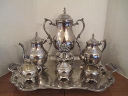 F. B. Rogers Silverplated Coffee and Tea Service on Tray