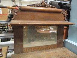 Antique Tiger Oak 3 Drawer Dresser with Beveled Mirror