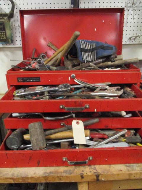 Union Manufacturing Metal 4 Drawer Tool Box with Contents