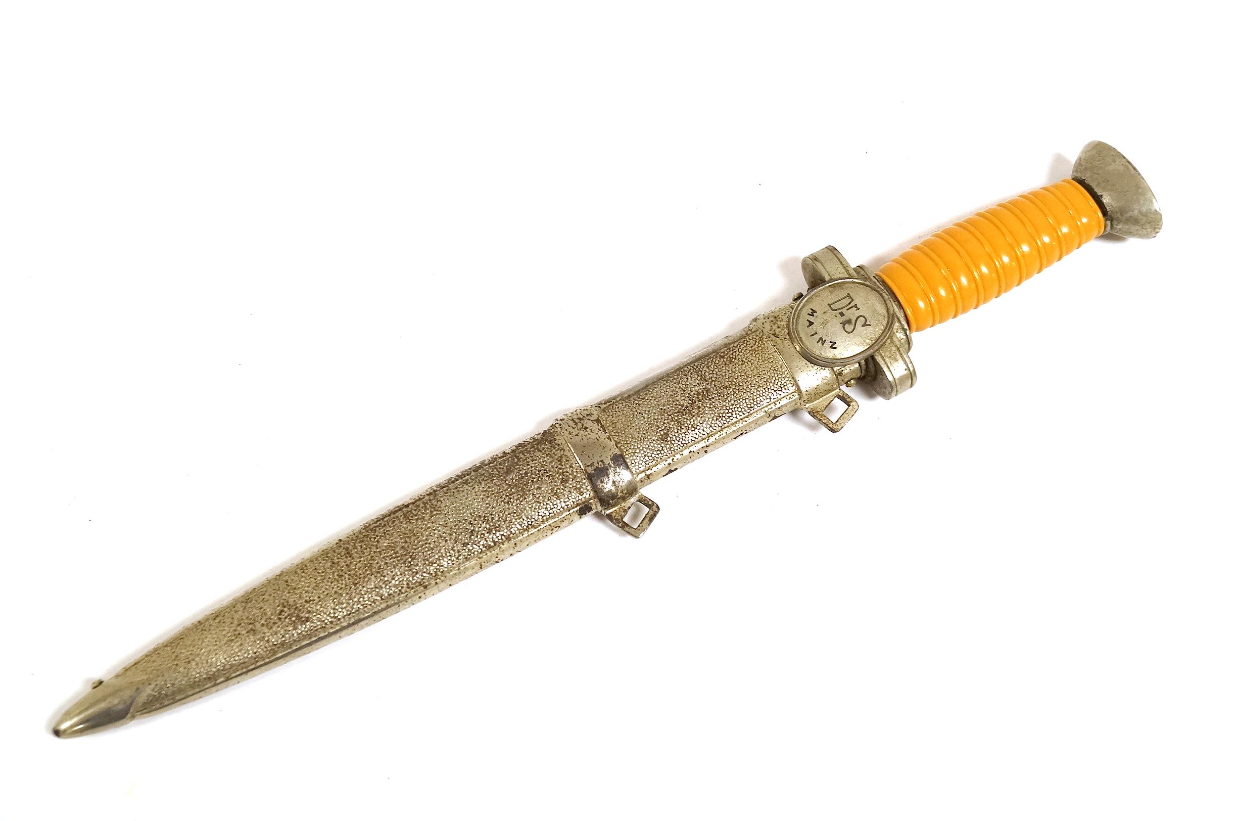 Personalized "Dr. S Mainz" German Red Cross DKR Nazi Leader's Dagger w/ Scabbard