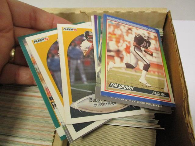 Box of Baseball and Football Cards