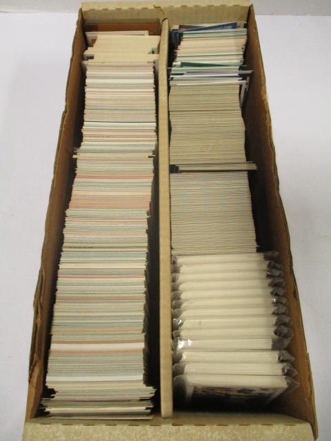 Box of Baseball and Football Cards