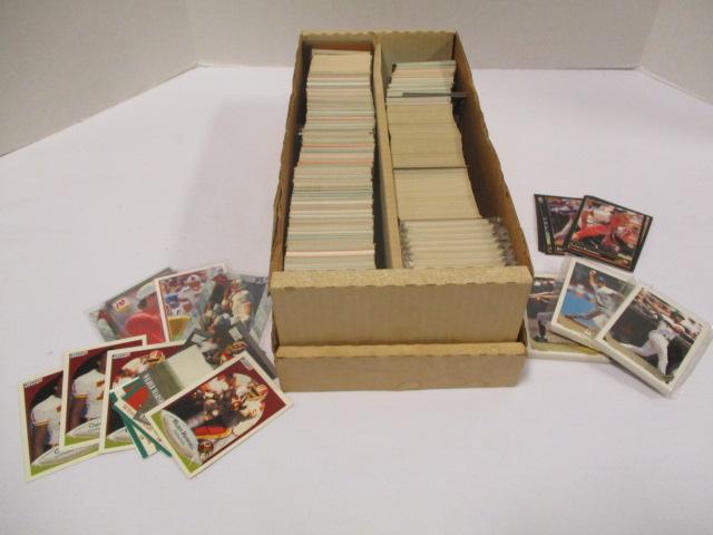 Box of Baseball and Football Cards