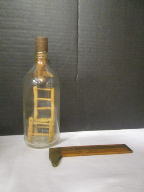 Vintage Stanley No. 136 1/2 Gauge and Decorative Chair in a Bottle